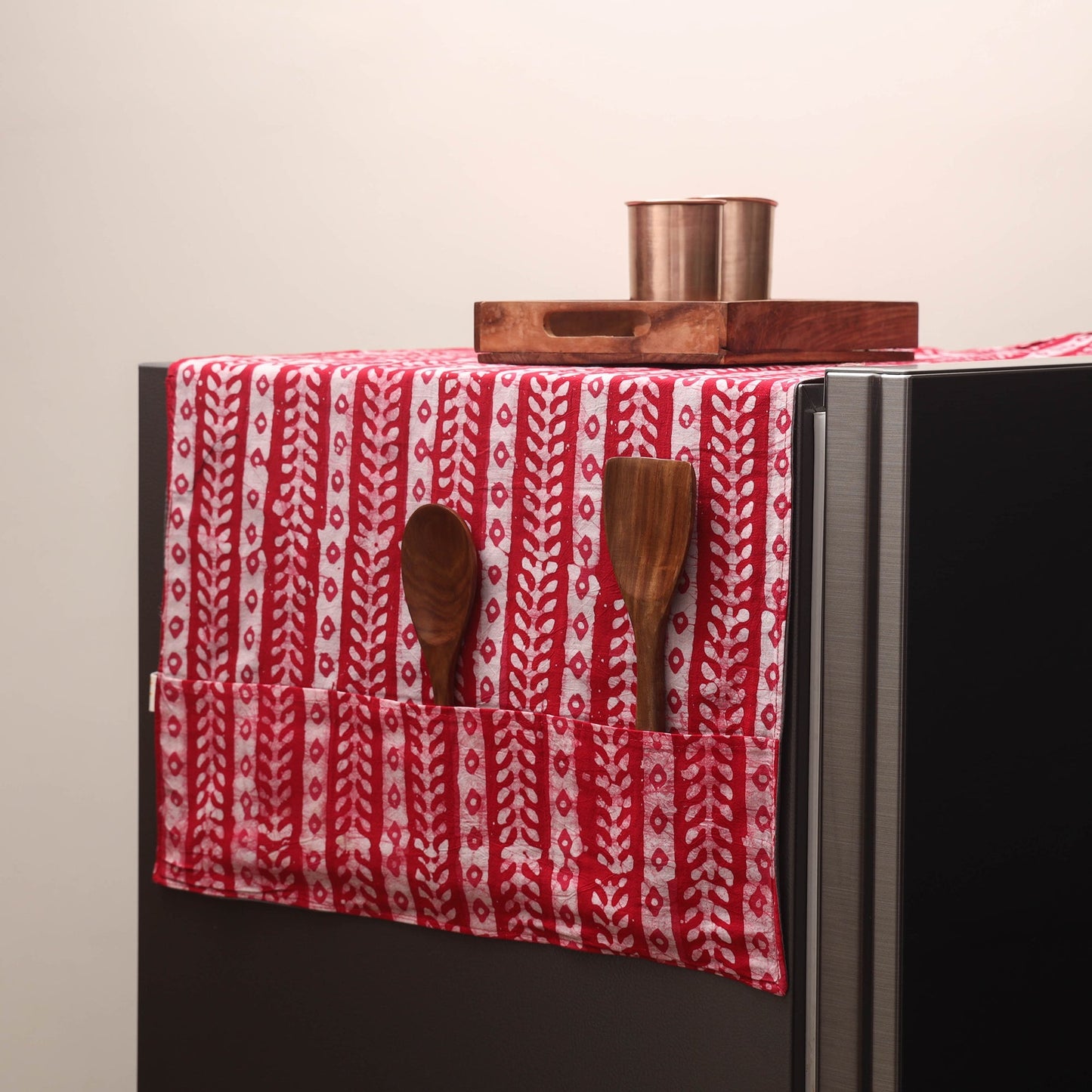 Handmade fridge top cover with multiple pockets 40