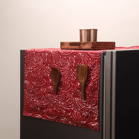 Handmade fridge top cover with multiple pockets 54