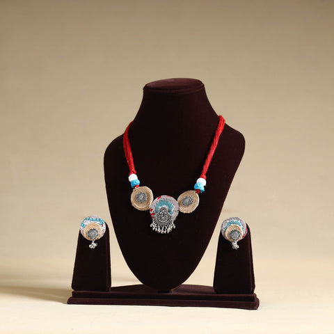  Handmade GS Jute Fabart Necklace Set