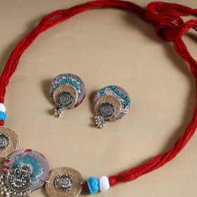  Handmade GS Jute Fabart Necklace Set