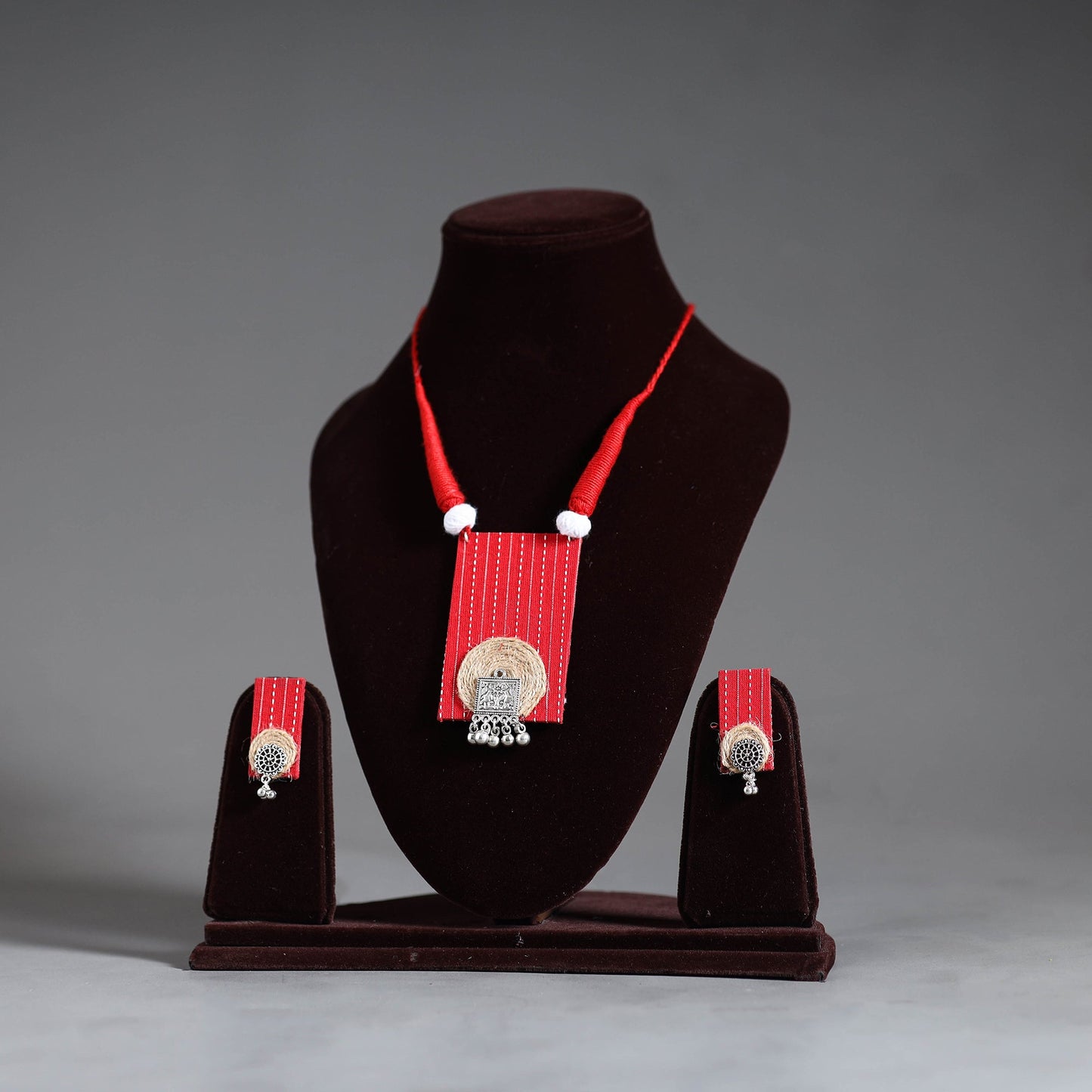 Handmade GS Jute Fabart Necklace Set 15