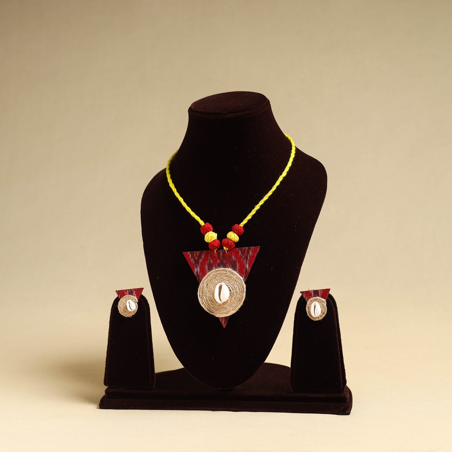 Buy Handmade Jute Fabart Necklace Set