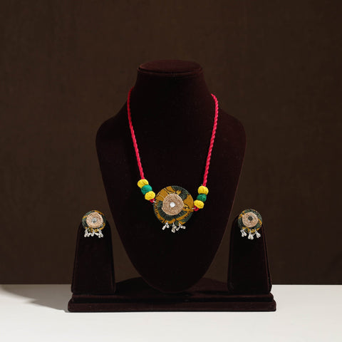 Buy Handmade Jute Fabart Necklace Set