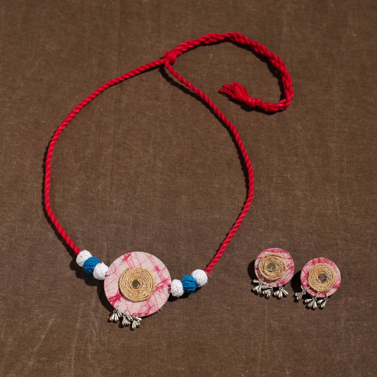 Buy Handmade Jute Fabart Necklace Set