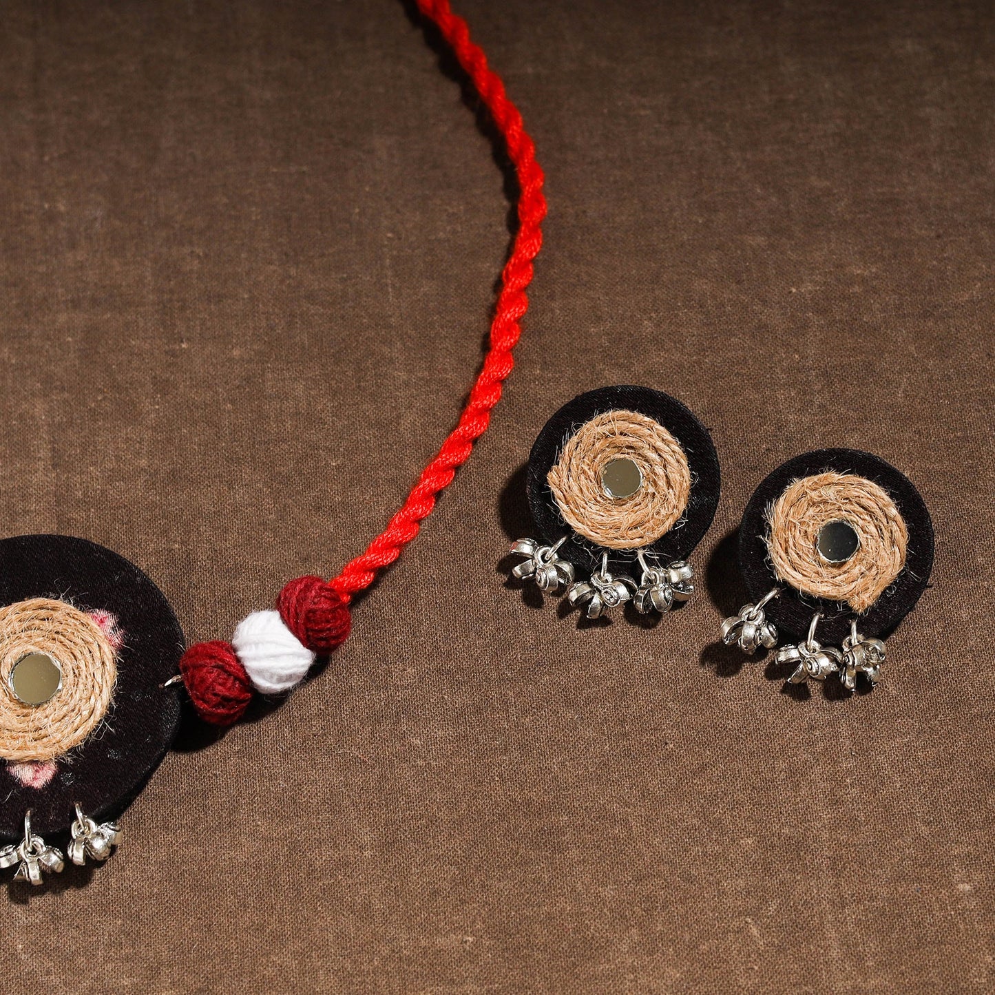 Buy Handmade Jute Fabart Necklace Set