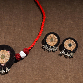 Buy Handmade Jute Fabart Necklace Set