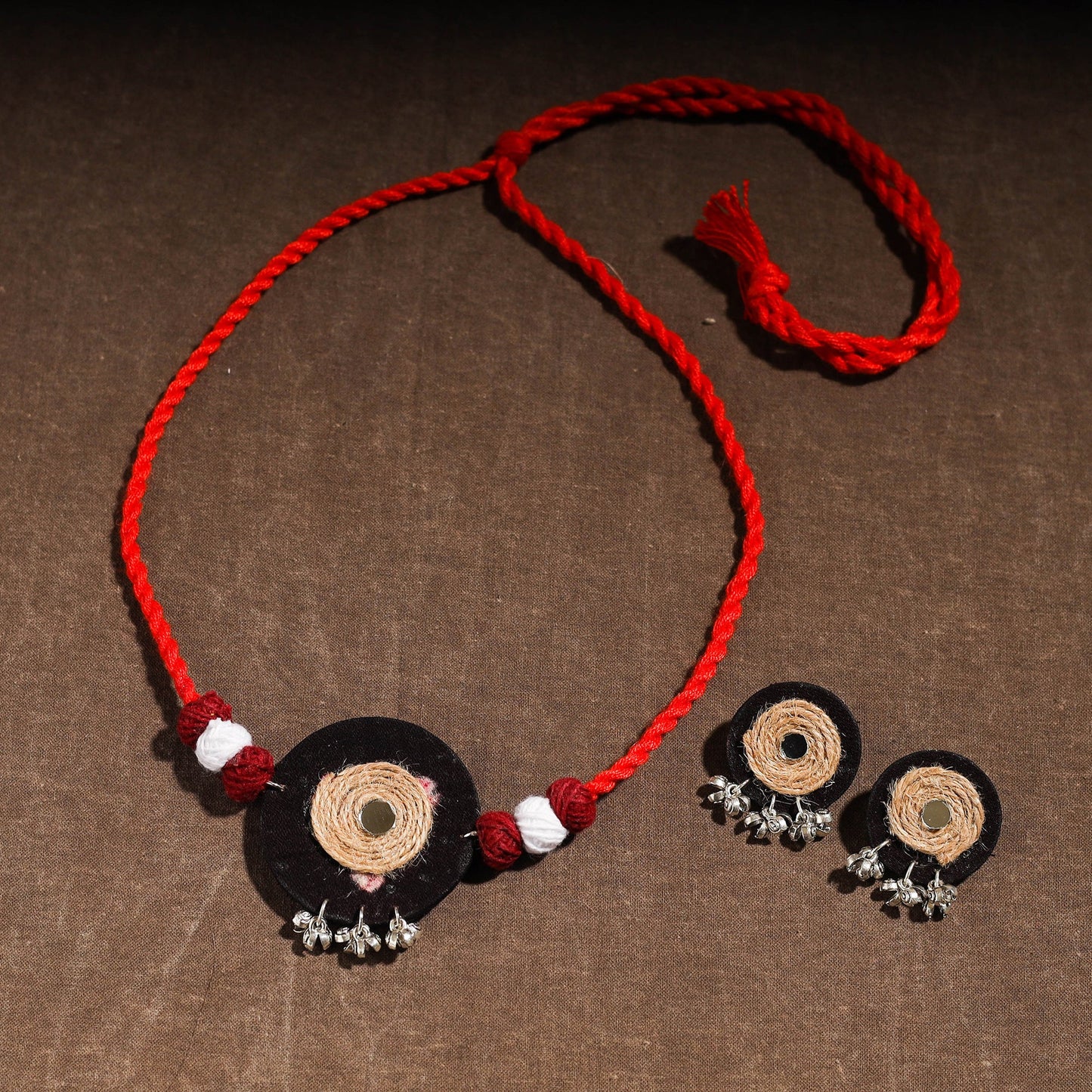 Buy Handmade Jute Fabart Necklace Set