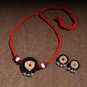 Buy Handmade Jute Fabart Necklace Set