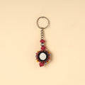 Red Handmade Lambani Embroidery Mirror Work Keychain 