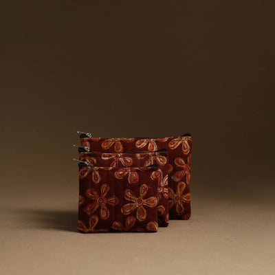 Buy Red Handmade Multipurpose Utility Pouches (set of 3)