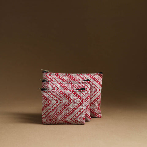 Red - handmade multipurpose utility pouches (set of 3) 20