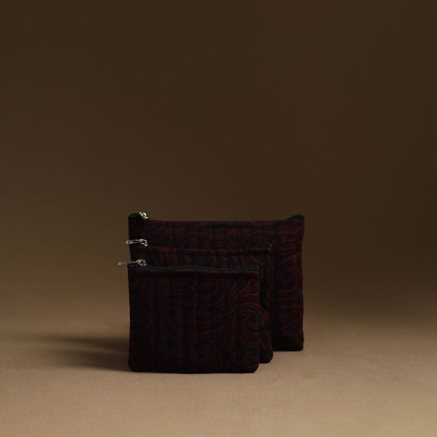 Buy Red Handmade Multipurpose Utility Pouches (set of 3)