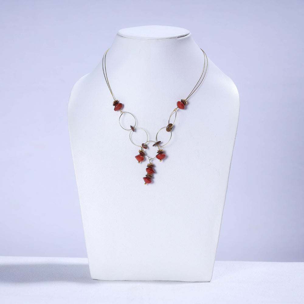Handmade Natural Adenanthera Pavonina Seeds Necklace Set