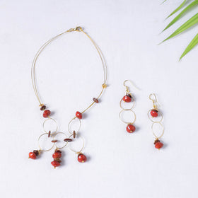 Handmade Natural Adenanthera Pavonina Seeds Necklace Set