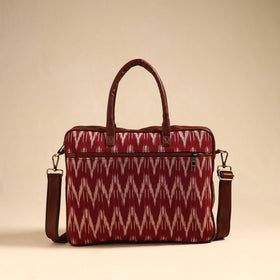  Red Handmade Pochampally Ikat Laptop Bag