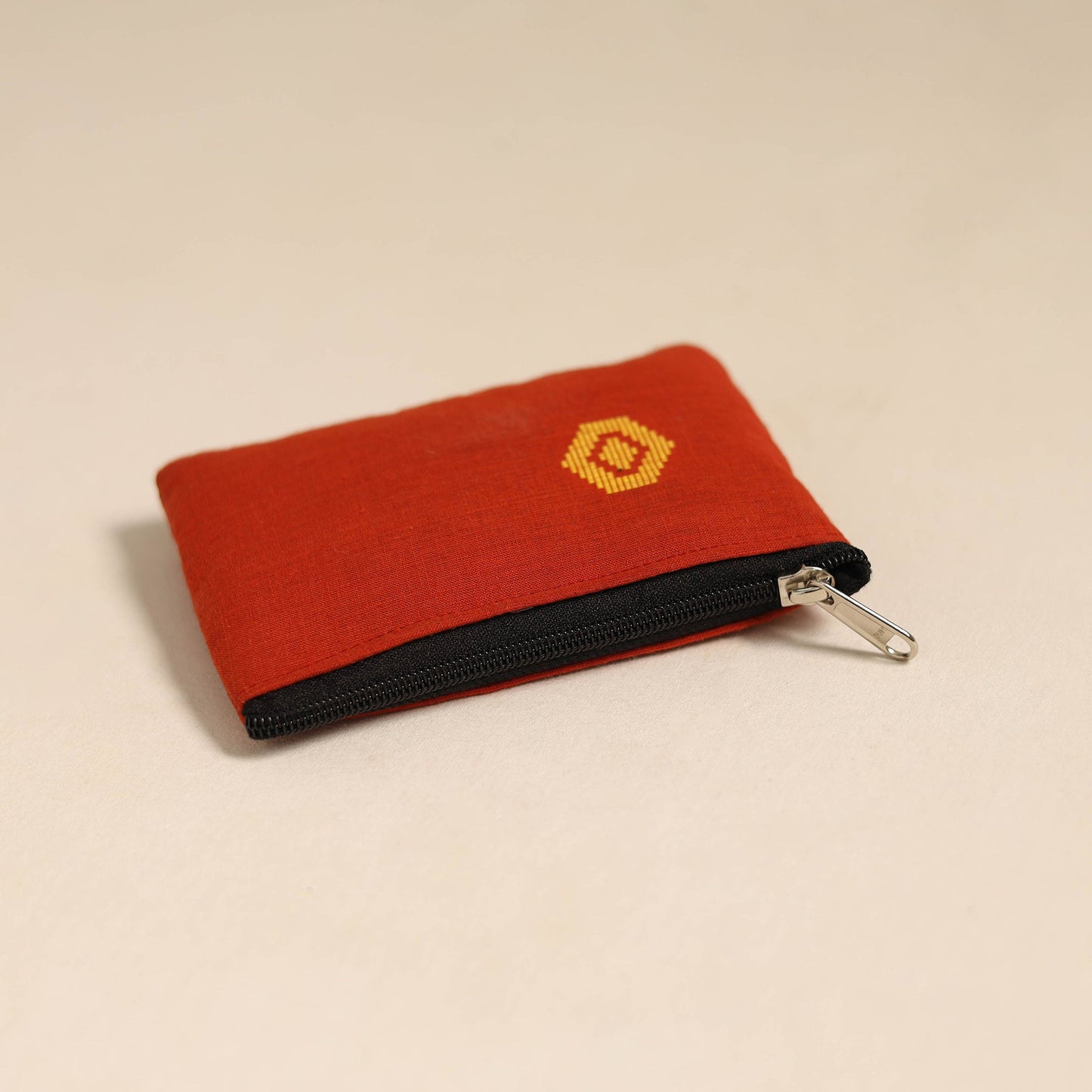  Red Handmade Quilted Cotton Coin Pouch Online in India