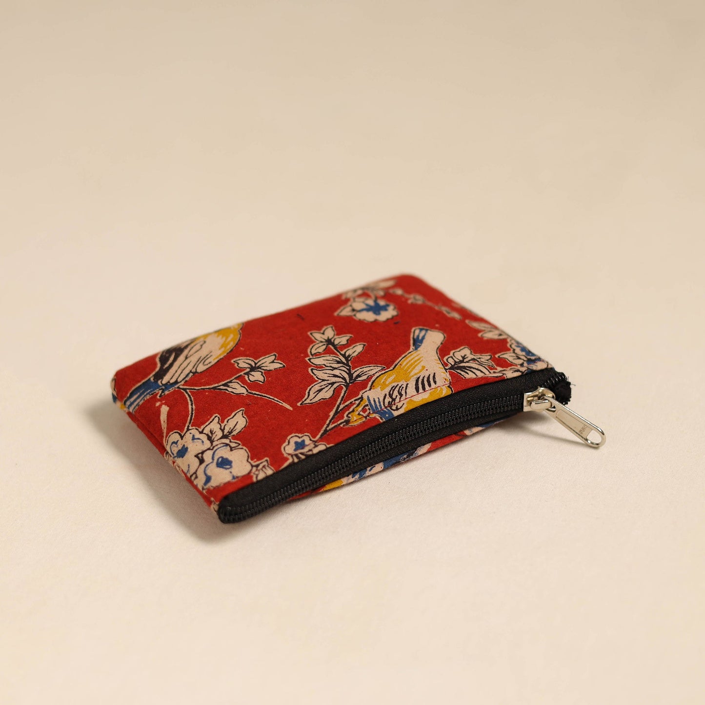  Red Handmade Quilted Cotton Coin Pouch Online in India