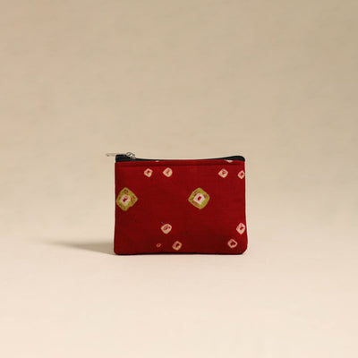  Red Handmade Quilted Cotton Coin Pouch Online in India