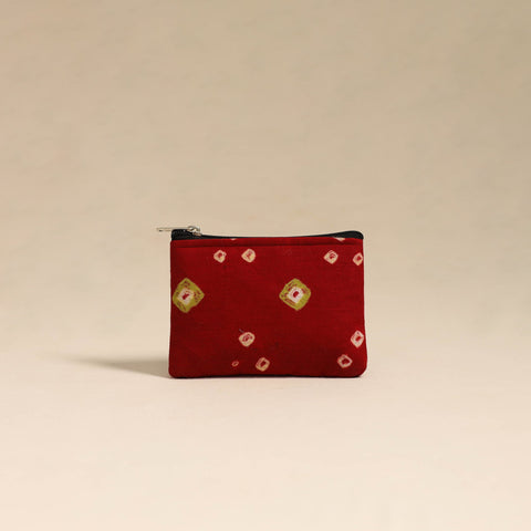 Red Handmade Quilted Cotton Coin Pouch Online in India