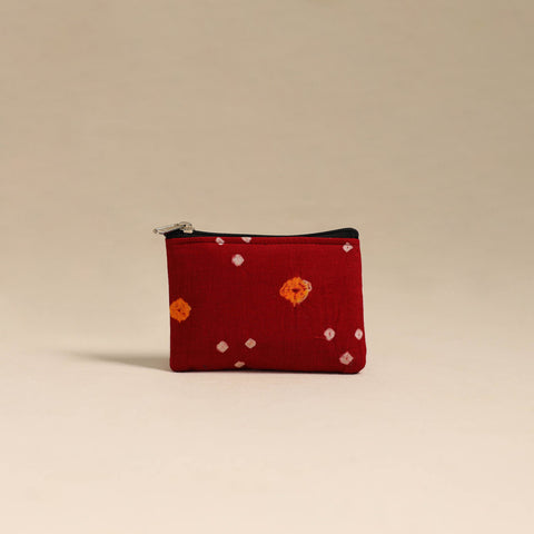  Red Handmade Quilted Cotton Coin Pouch Online in India