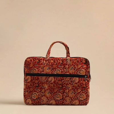  Red Handmade Quilted Cotton Laptop Bag