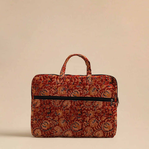  Red Handmade Quilted Cotton Laptop Bag