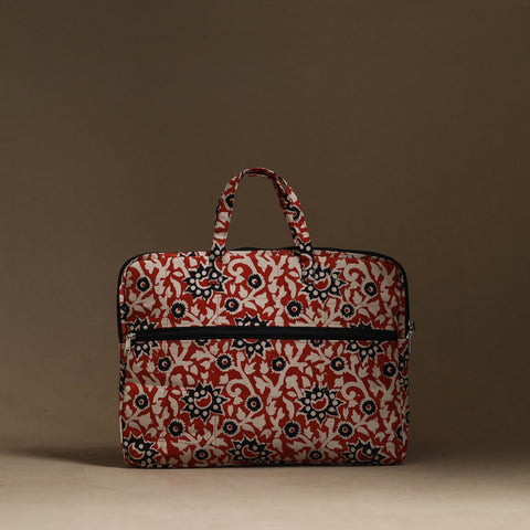  Red Handmade Quilted Cotton Laptop Bag (13 x 16 in)