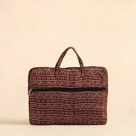  Red Handmade Quilted Cotton Laptop Bag