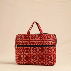  Red Handmade Quilted Cotton Laptop Bag