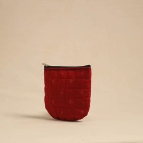  Red Handmade Quilted Cotton Utility Pouch