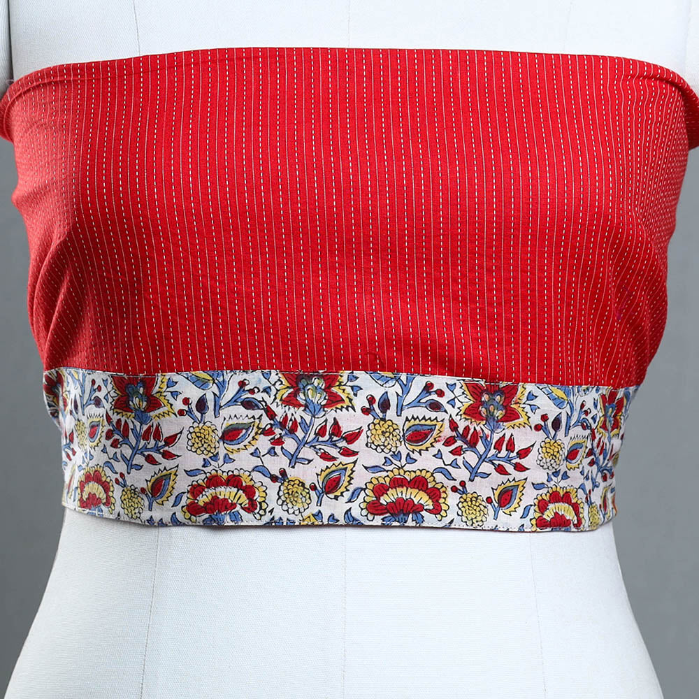 Buy Handmade Running Stitch Plain Cotton Blouse Piece