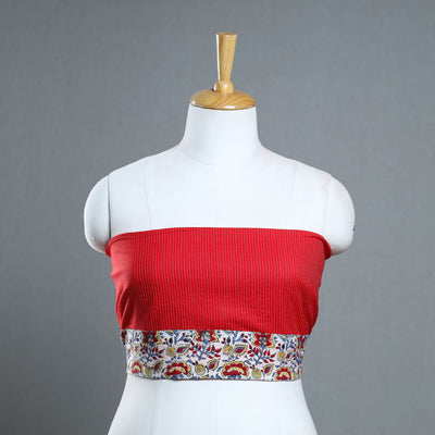 Buy Handmade Running Stitch Plain Cotton Blouse Piece