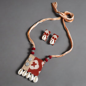 Handmade Shell Jute Fabart Necklace Set 28