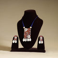 Buy Red Handmade Shell Work Fabart Necklace Set