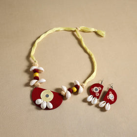 Handmade Shell Work Fabart Necklace Set 25