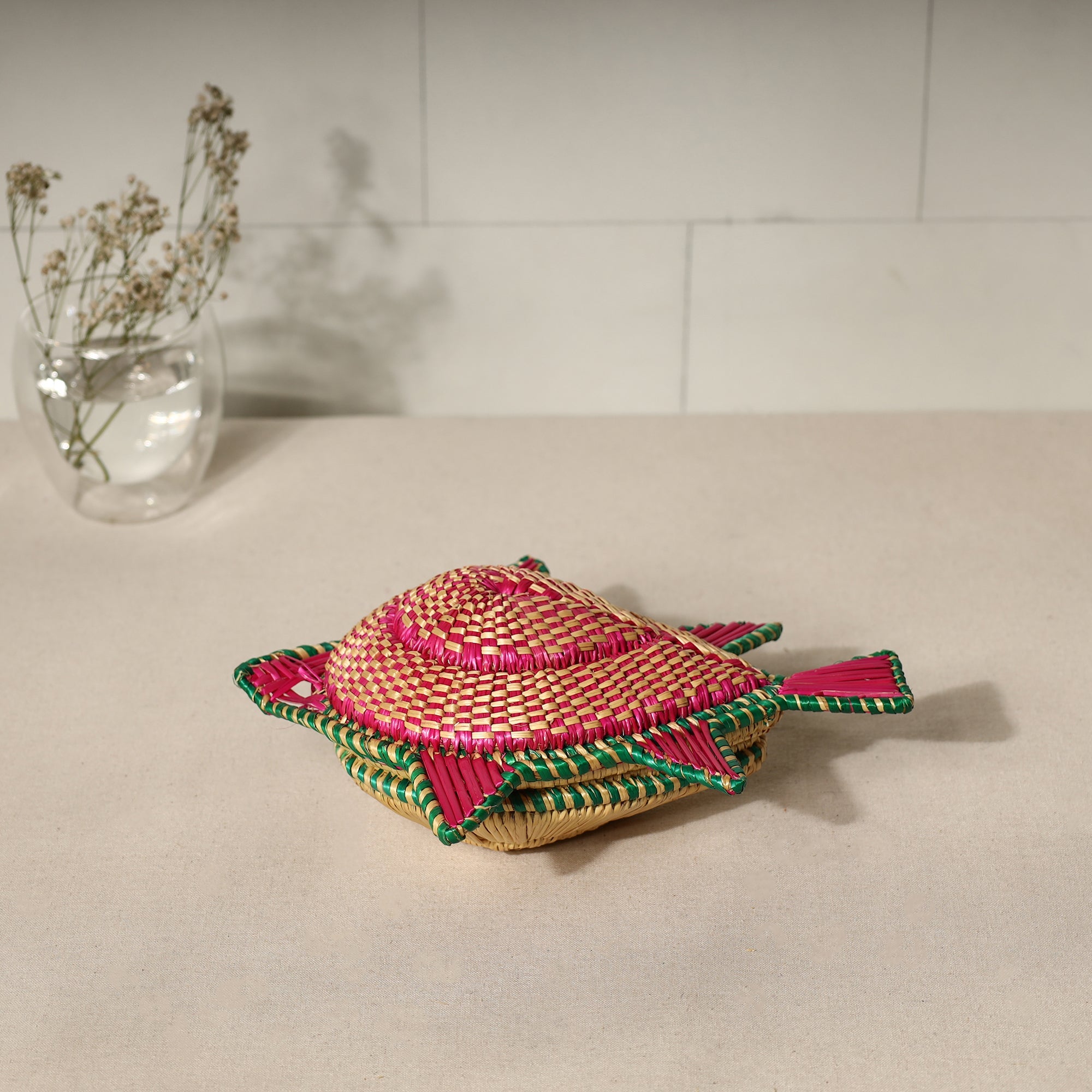 Sikki Grass Fish Decorative Red Multipurpose Box