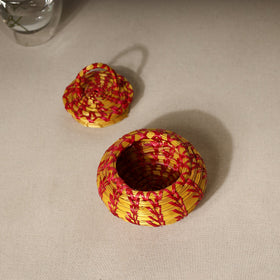 Handmade Sikki Grass Multipurpose Red Utility Box (Small)