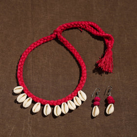 Buy Handmade Thread Braided Shell Necklace Set