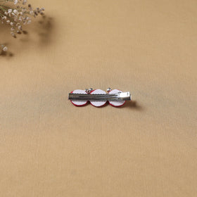 Handmade thread mirror work hair clip 07 - handcrafted