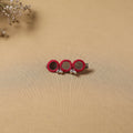 Handmade thread mirror work hair clip 07 - handcrafted