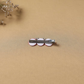 Handmade thread mirror work hair clip 12 - handcrafted