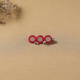 Handmade thread mirror work hair clip 12 - handcrafted