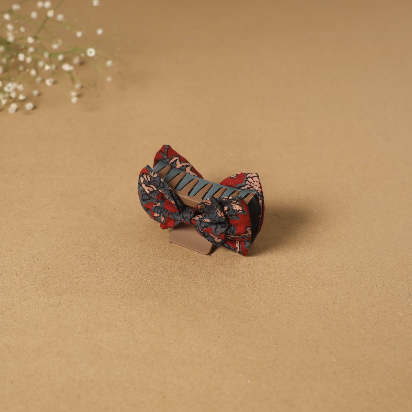 Red - handmade women’s bow hair claw clip 22 - handcrafted