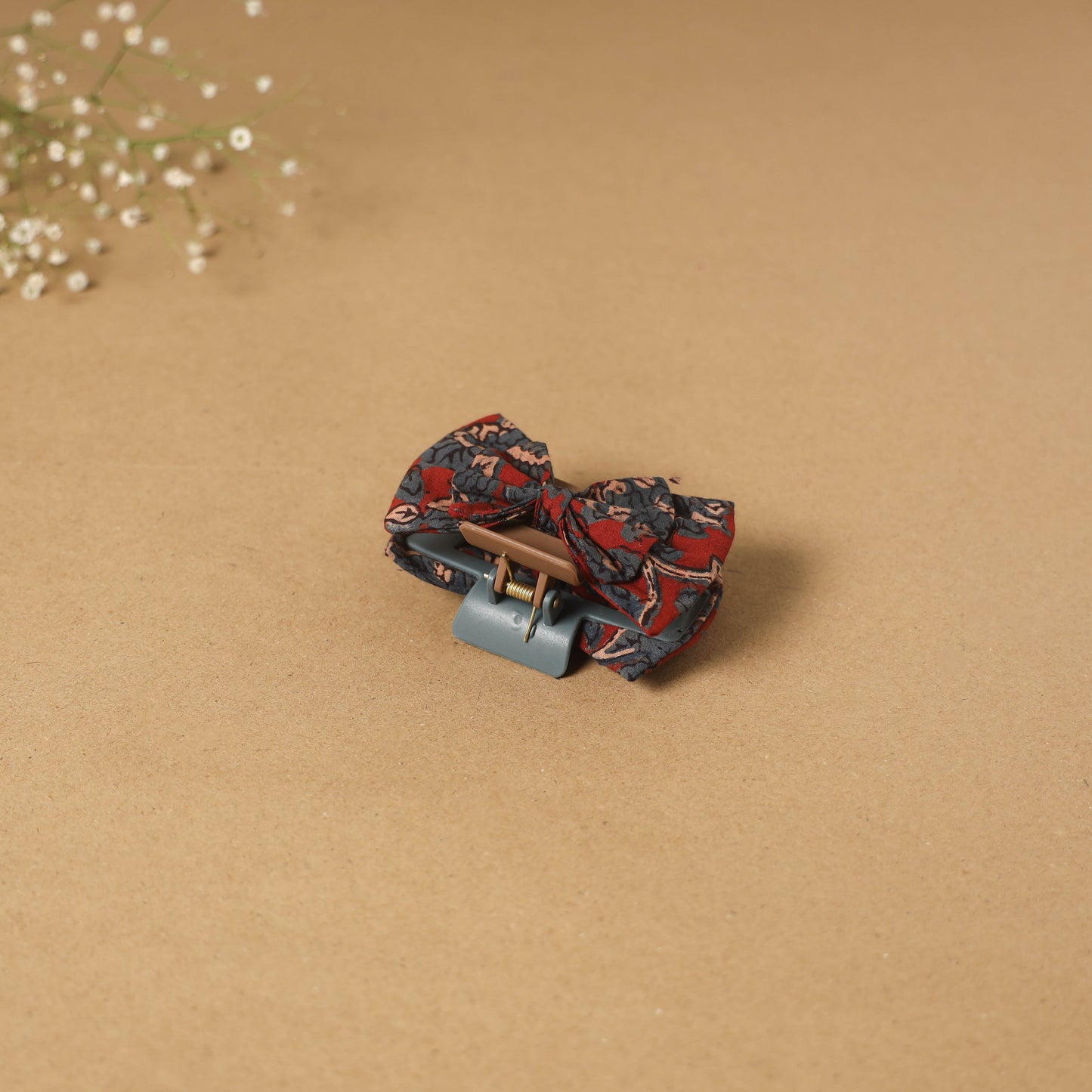 Red - handmade women’s bow hair claw clip 22 - handcrafted