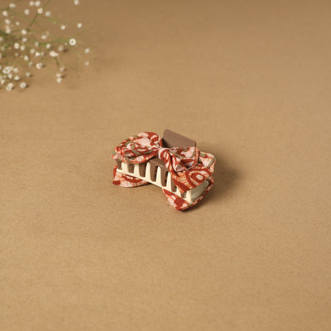 Red - handmade women’s bow hair claw clip 23 - handcrafted