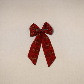 Red - handmade women’s bow hair clip 112 - handcrafted