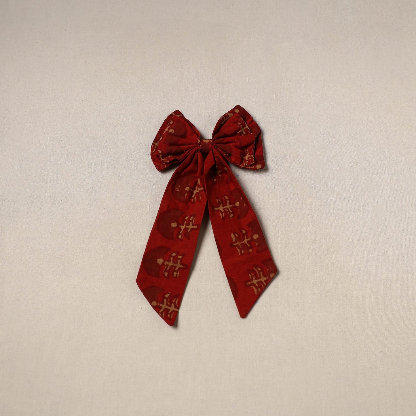 Red - handmade women’s bow hair clip 112 - handcrafted