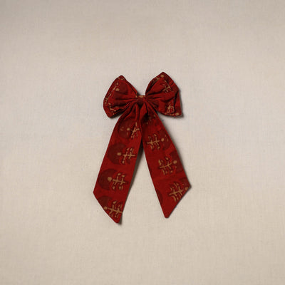 Red - handmade women’s bow hair clip 112 - handcrafted