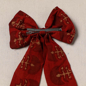Red - handmade women’s bow hair clip 112 - handcrafted