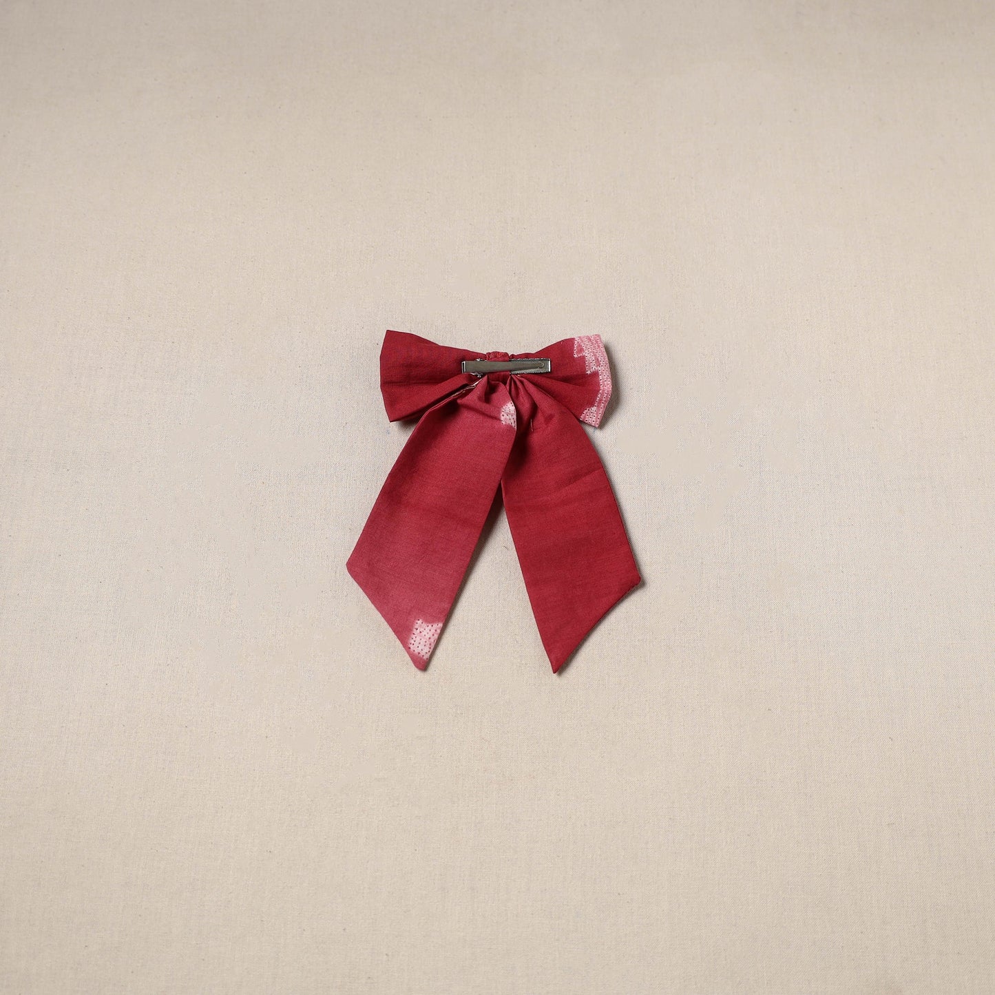 Red - handmade women’s bow hair clip 124 - handcrafted
